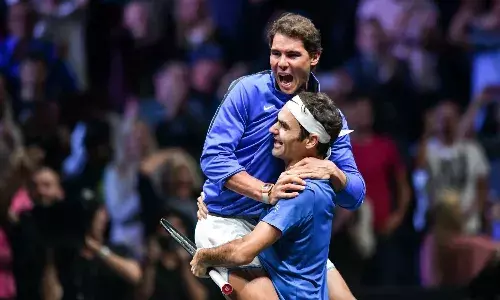 Rafael Nadal Roger Federer Team Up Laver Cup 2022 London Rafael Nadal Roger Federer Team Up Laver Cup 2022 London