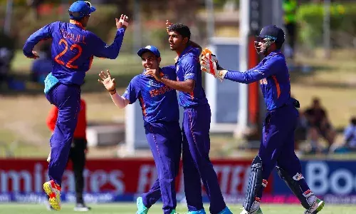 Indian team at the U19 Cricket World Cup 2022. (Source: BCCI/Twitter)