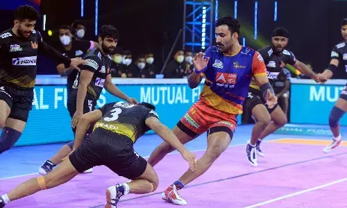 Pro Kabaddi: Surender Gill helps UP Yoddha go past Telugu Titans in a thriller