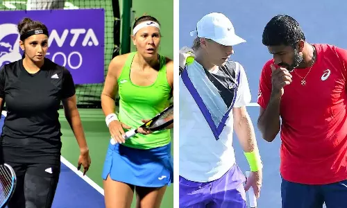 Sania Mirza Rohan Bopanna doubles dubai qatar quarterfinal