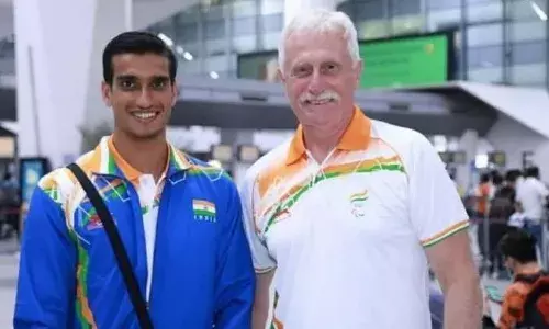 Sharad Kumar with coach Nikitin Yevhen