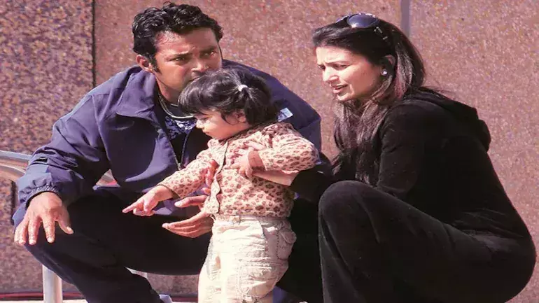 Leander Paes and Rhea Pillai with daughter Aiyana