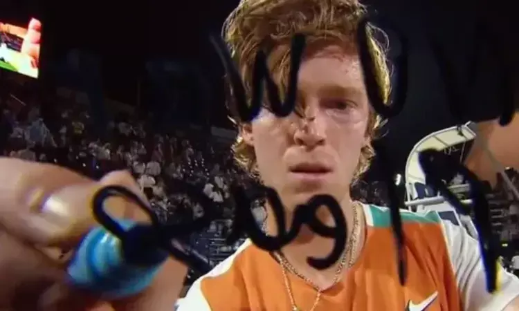 No War Please — Russian Tennis star Andrey Rublevs message after win No War Please — Russian Tennis star Andrey Rublevs message after win