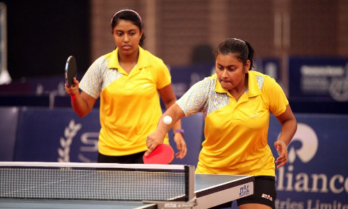 Ayhika Mukherjee and Sutirtha Mukherjee Table Tennis