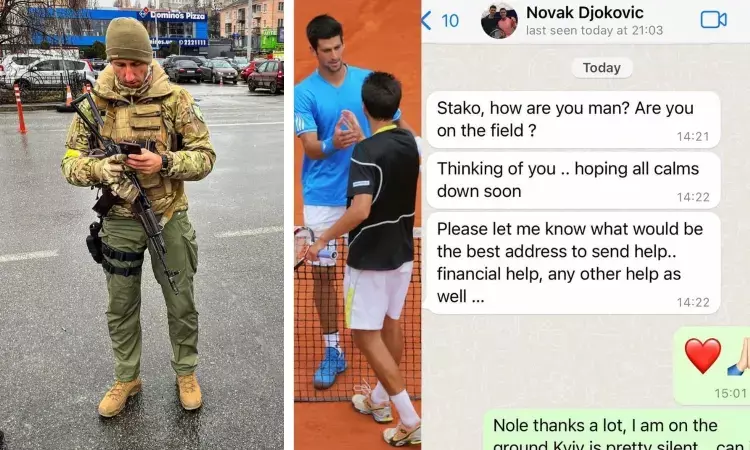 Novak Djokovic has reached out to retired Ukrainian tennis star Sergiy Stakhovsky who is fighting against Russia and offered help
