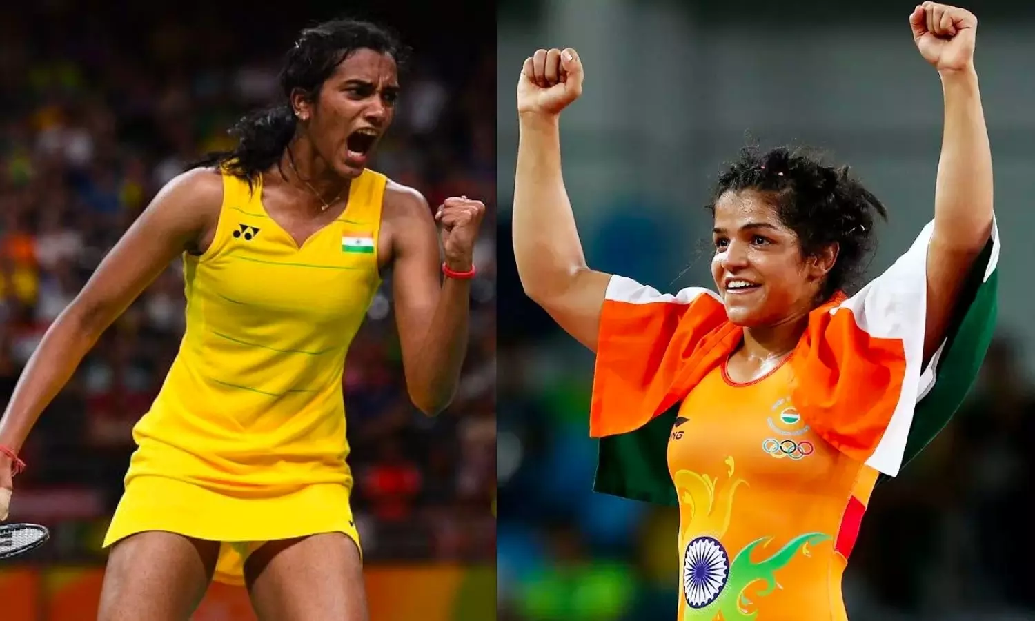 PV Sindhu (left) and Sakshi Malik