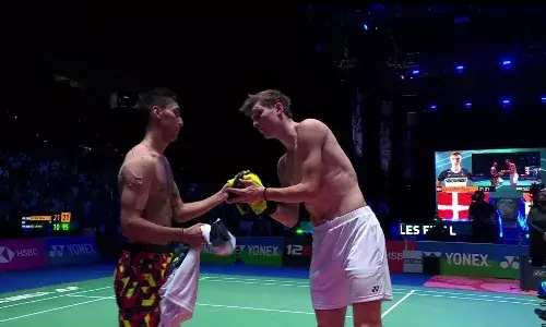 Lakshya Sen and Viktor Axelsen exchanged shirts after the All England Open 2022 final and exemplified true sportsmanship spirit