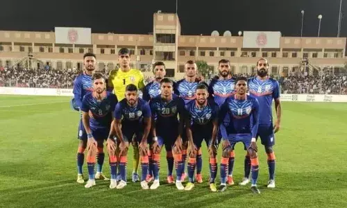 Indian Football: Mahdi Humaidans late goal helped Bahrain edge out India; Picture Credits - AIFF Media