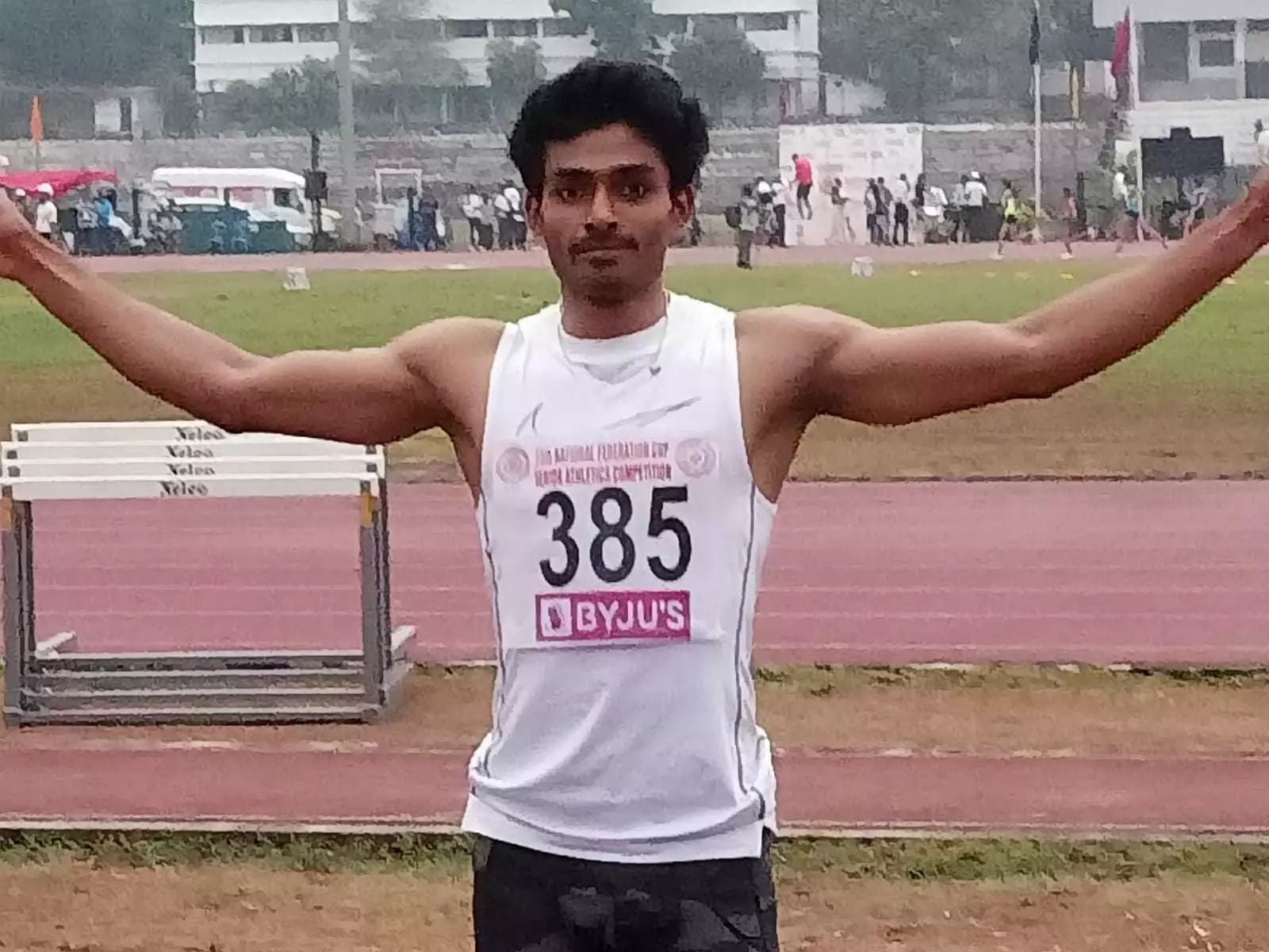 Eldhose Paul won the Mens Triple jump event and qualified for both CWG and Asian Games.