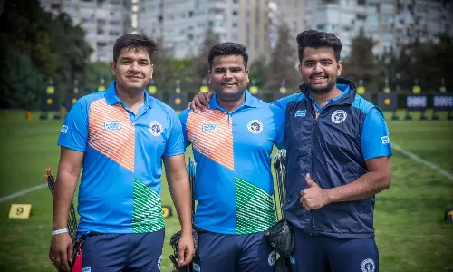 Abhishek Verma, Rajat Chauhan and Aman Saini Archery