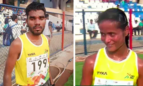 Arif Ali (left) KM Laxmi (right) (Source: Khelo India University Games)