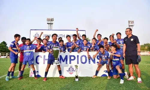 A triumphant Sudeva Delhi FC U-13 team after their JSW Youth Cup victory