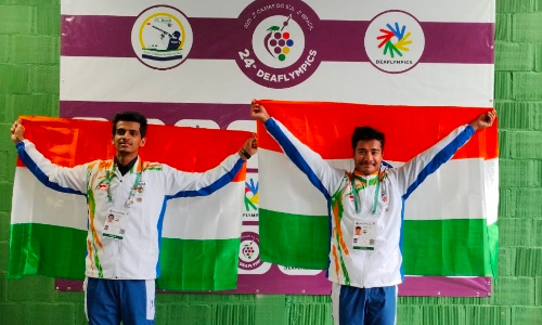 Shourya Saini Dhanush Srikanth bronze gold medal deaflympics air rifle