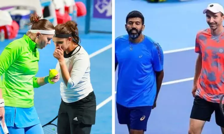 Sania Mirza and Lucie Hradecka and Rohan Bopanna and Matwé Middelkoop Rome Masters
