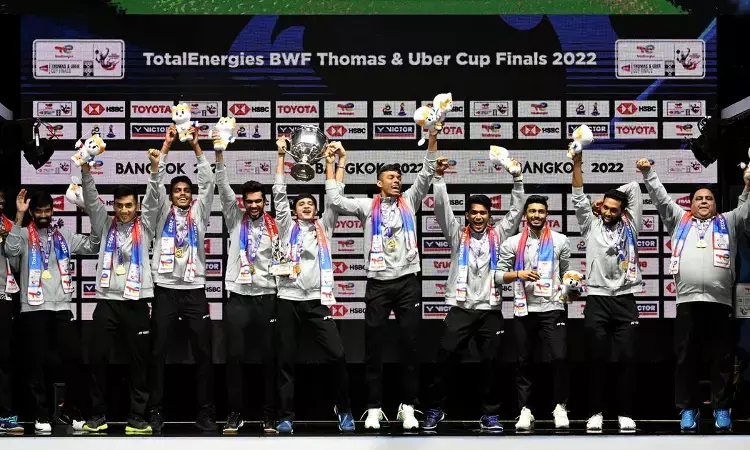 Sports Ministry, BAI announce Rs one crore each for victorious Indian mens badminton team