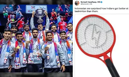 IAS officer bashed on Internet for crediting Indias Thomas Cup win to mosquito racquet