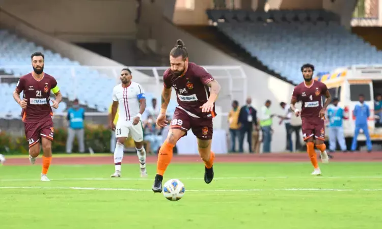 Gokulam Keralas Luka Majcen scored a brace against ATK Mohun Bagan (Source: Gokulam Kerala/Twitter) Gokulam Keralas Luka Majcen scored a brace against ATK Mohun Bagan (Source: Gokulam Kerala/Twitter)