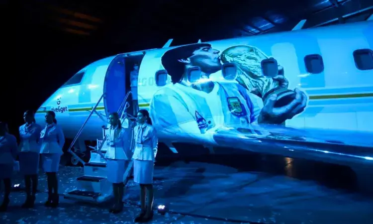 A flying museum has been built in honour of football legend Diego Maradona