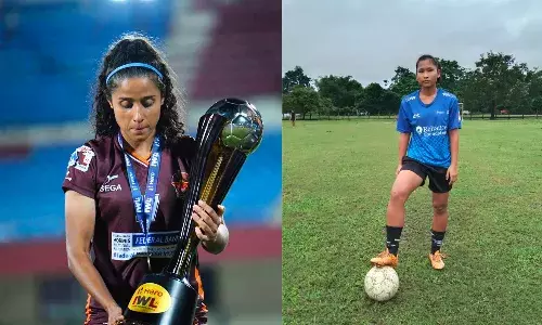 Dalima Chhibber from Gokulam Kerala FC and Apurna Narzary from Indian Arrows