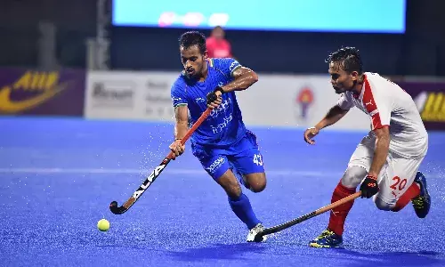 Indian mens hockey team take on South Korea (Source: Hockey India)