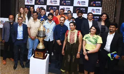 Top Indian badminton players at the launch of the Grand Prix Badminton League