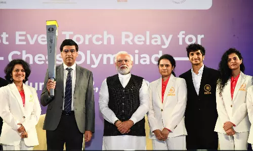 Modi Viswanathan Anand Chess Olympiad Torch Relay