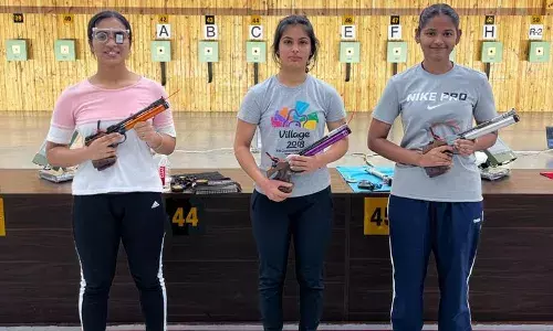 Arshdeep Kaur, Manu Bhaker and Radhika Tanwar