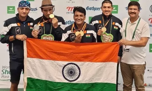 Indian Para shooters with their medals at Munich.