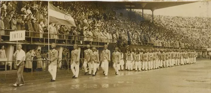 The Indian contingent at the 1952 Olympics