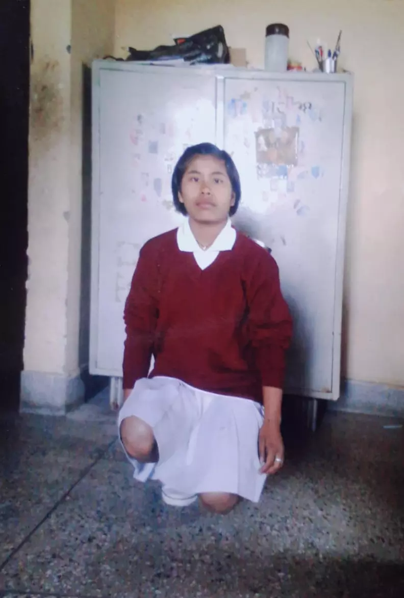 Bindyarani Devi in her school uniform
