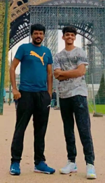 Sankar with his father who used to be a state-level tennis player