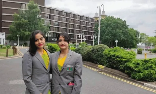 Sonam Sultana Soma and Sadia Akter Mou of the Bangladesh Table Tennis Team