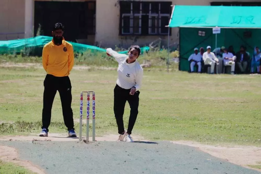 Leg spinner Bilkees Rasool in action