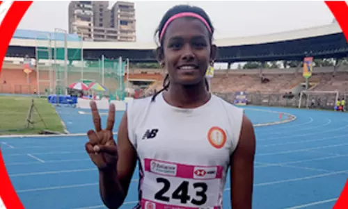 Praful Patel congratulates Mubassina Mohammed for silver in long jump in Asian Youth Athletics