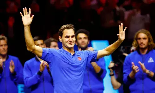 An emotional Roger Federer at the Laver Cup