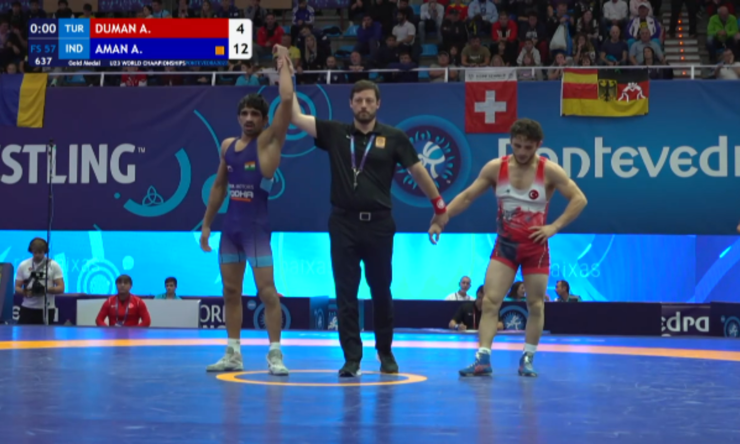 U23 World Champion Aman Sehrawat wins gold at Senior National Wrestling