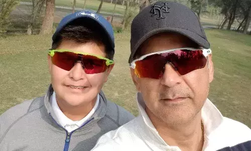 Cricketer-turned-commentator Nikhil Chopra turns caddie for son