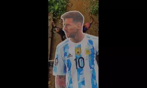 WATCH: 30 feet tall Lionel Messi cut-out erected in Kerala WATCH: 30 feet tall Lionel Messi cut-out erected in Kerala