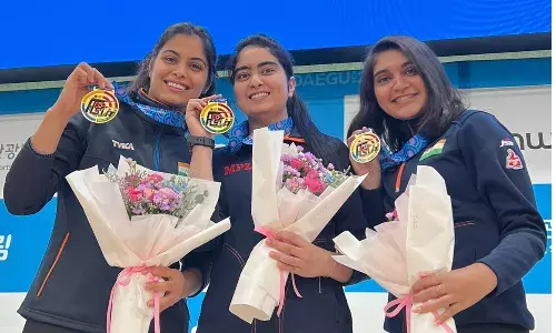 Asian Airgun Championship: Indian junior womens pistol team wins gold
