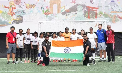 The Indian blind womens football team