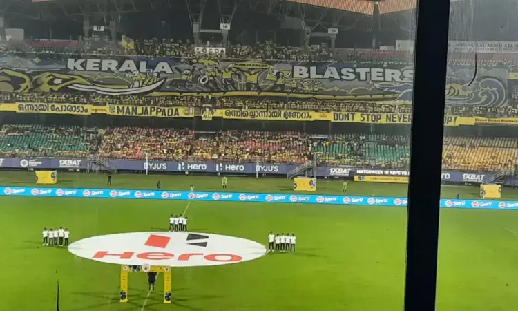 WATCH: Kerala Blasters fans unfurl the largest Tifo in Indian football.