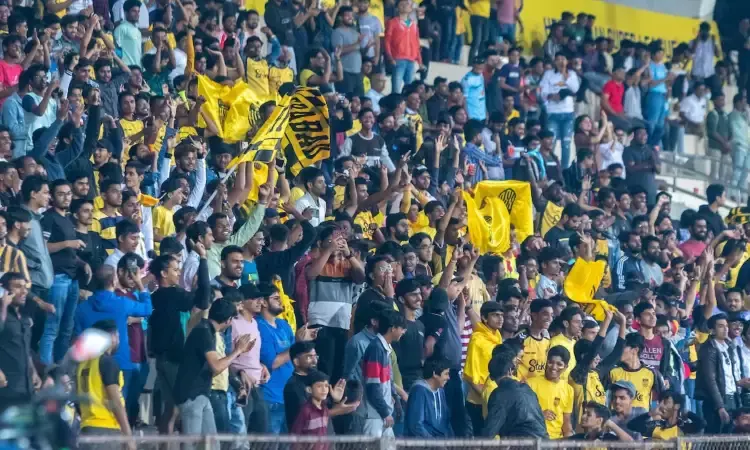 Best feeling when youre watching your team play from the stands: Hyderabad FC fans Best feeling when youre watching your team play from the stands: Hyderabad FC fans