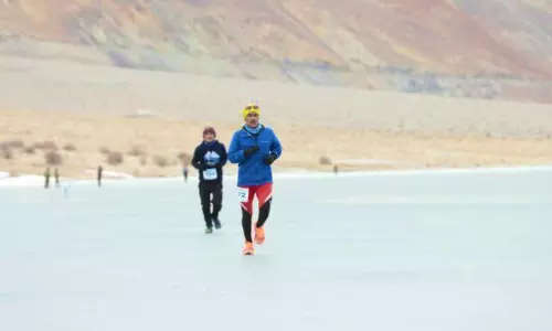 Ladakh sets Guinness world record for high altitude frozen lake half-marathon Ladakh sets Guinness world record for high altitude frozen lake half-marathon