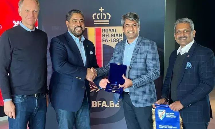 Indian football: AIFFs top brass meets with counterparts from Belgium Indian football: AIFFs top brass meets with counterparts from Belgium