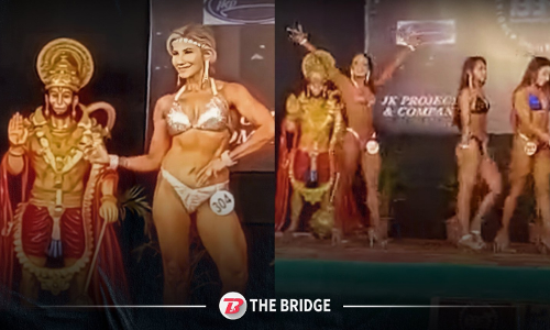 Controversy after bodybuilders pose in front of Hanuman image at MP event