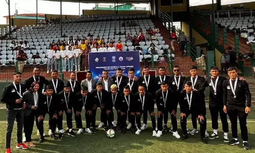 Meghalaya football team felicitated after historic Santosh Trophy run