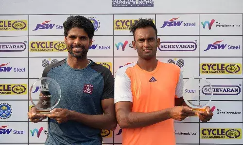 Tennis: Mukund Sasikumar/Vishnu Vardhan win Mysuru Open 2023 mens doubles