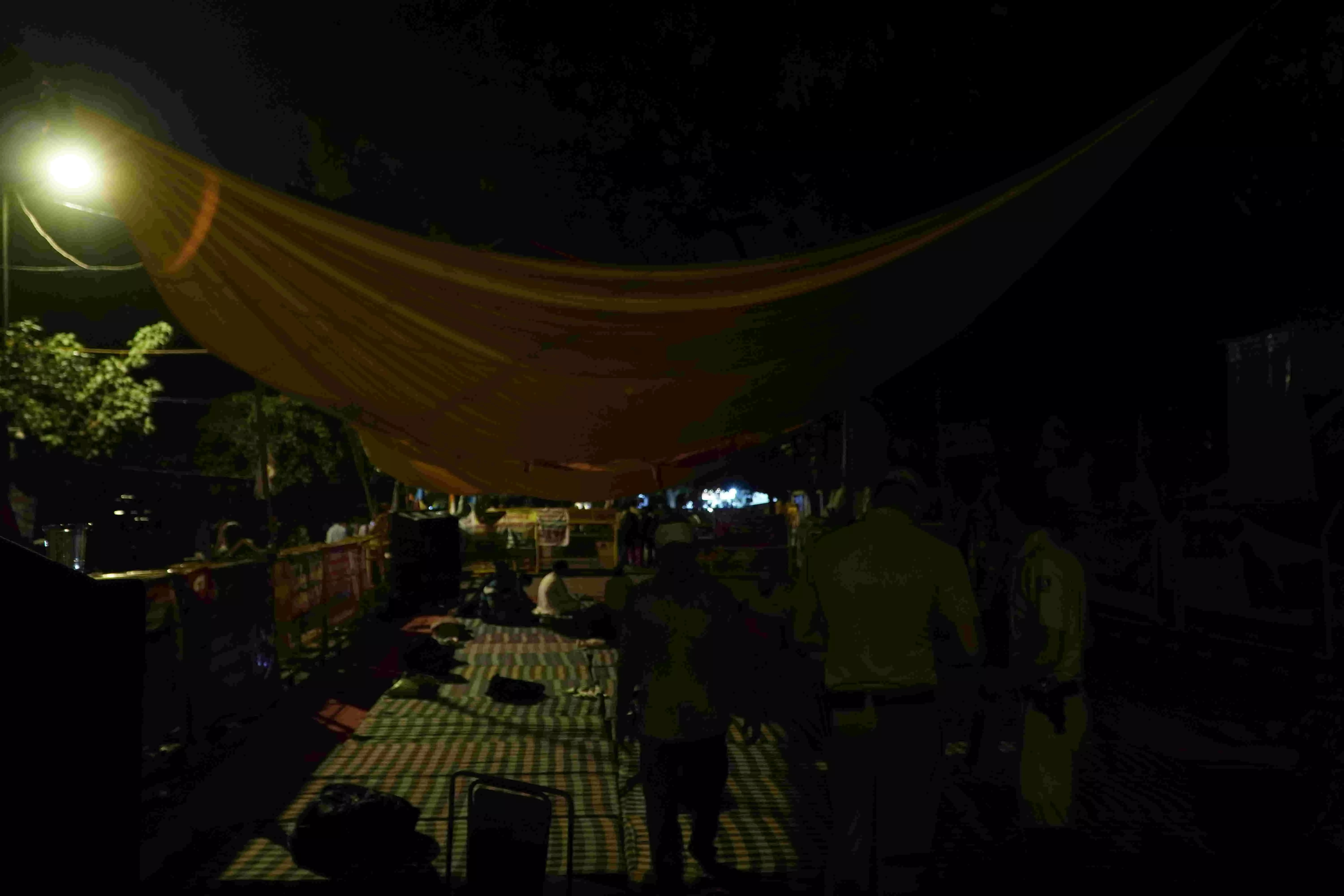 The makeshift sitting area for the supporters turns into a press conference room when the media is addressed. (PritishRaj/TheBridge)