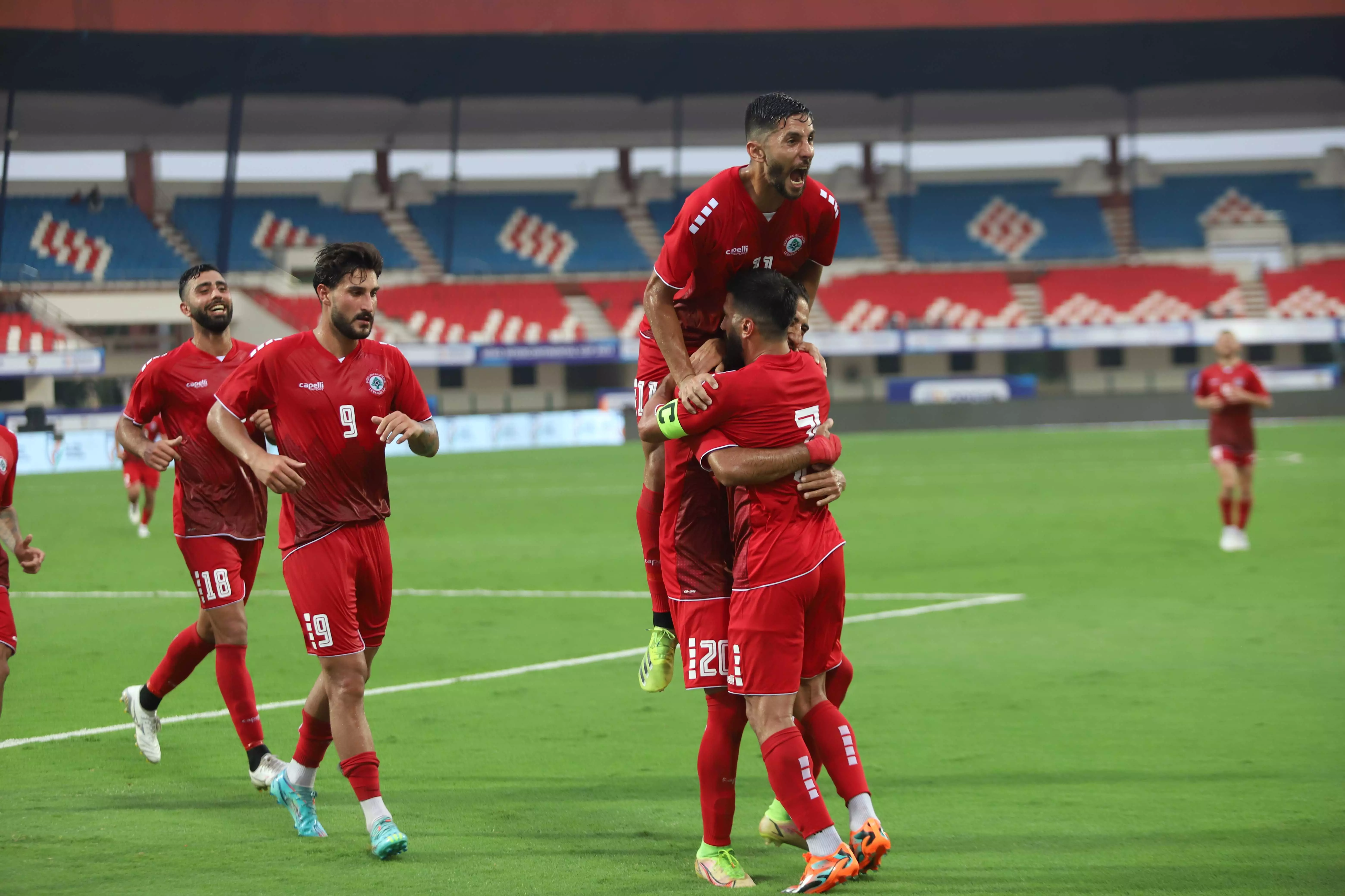 Lebanon celebrating their goal (Image via AIFF )