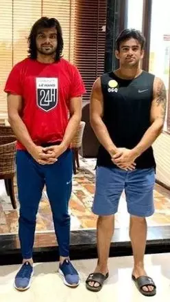 Neeraj Chopra and Shivpal Singh before the Tokyo Olympics